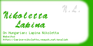 nikoletta lapina business card